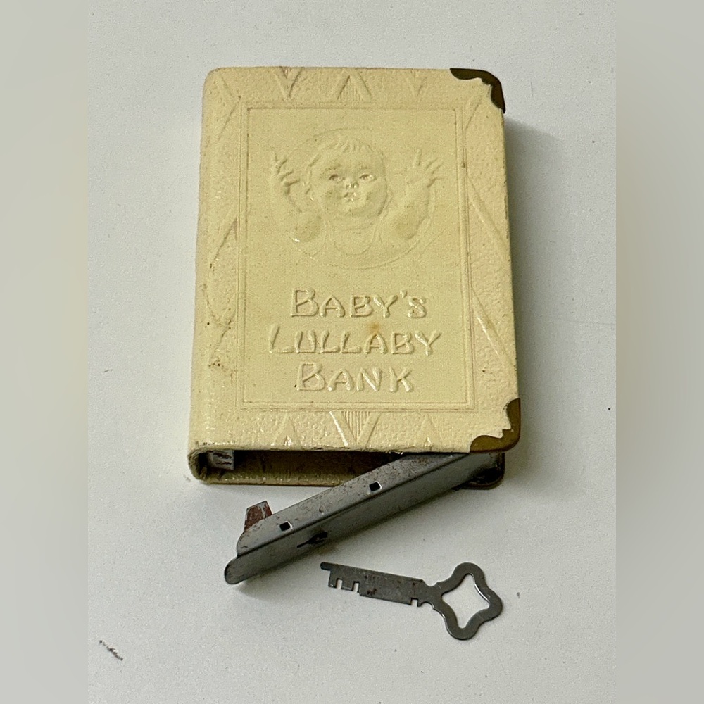 Vintage Antique Zell BABY'S LULLABY The First Step Thrift Book Coin Bank